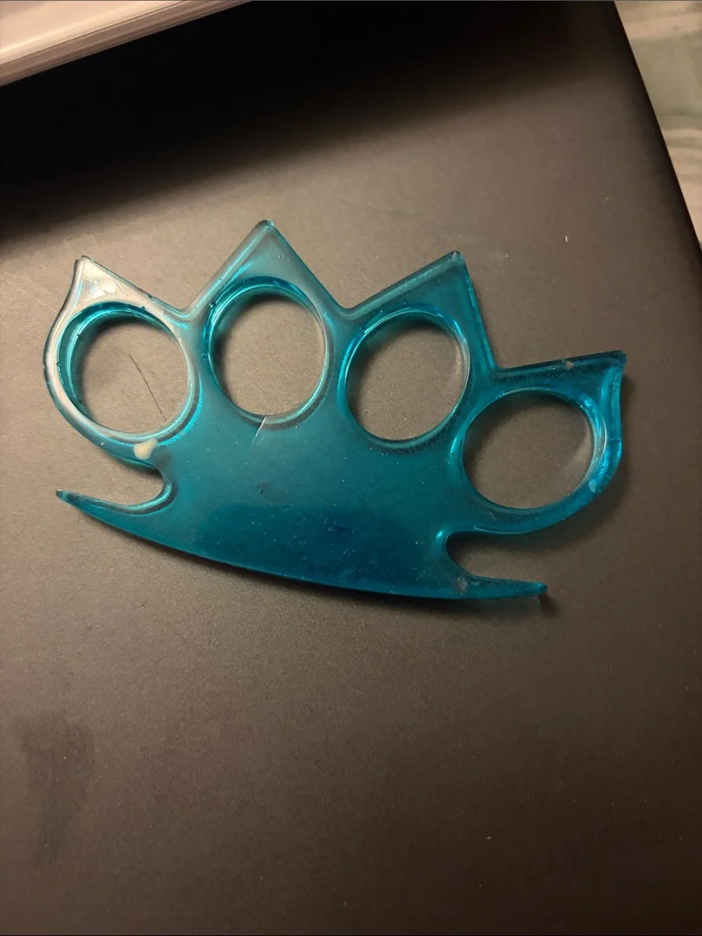 Acrylic Blue Knuckle Duster Decorative Accent